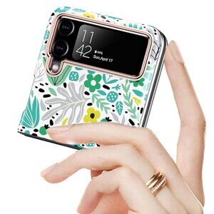 🔴 Samsung Galaxy Z Flip4 Floral/Rose Gold Case/Cover 6.7 inch